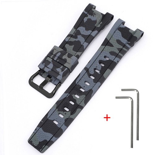Купити Ремінець для годинника Casio G-Shock GST-W300 Camo Black BK полімерний чорний камуфляж