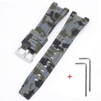 Ремінець для Casio G-Shock GST-W300 Camo Green SI полімерний Зелений камуфляж (1051-0943)