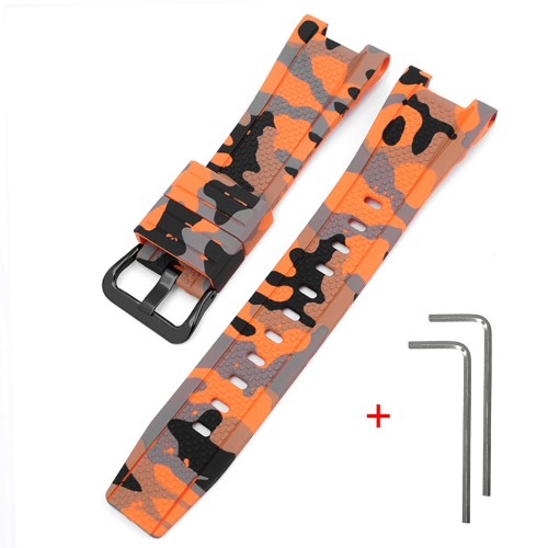 Купити Ремінець для Casio G-Shock GST-W300 Camo Orange BK полімерний помаранчевий камуфляж