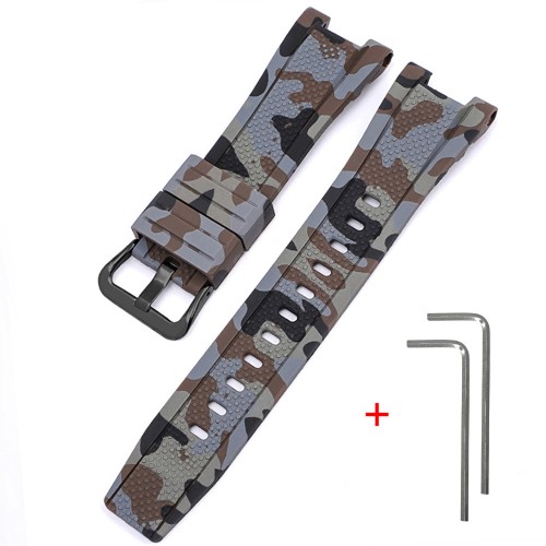 Купити Ремінець для годинника Casio G-Shock GST-W300 Camo Brown BK полімерний коричневий камуфляж