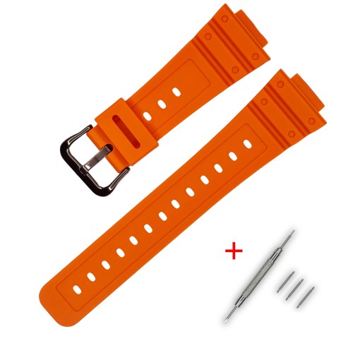 Купити Ремінець для Casio G-Shock DW-5600 B Orange BK Помаранчевий Полімерний 20 см (1051-1008)