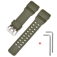Ремінець для Casio G-Shock GG-1000/GWG-100/GSG-100 Army Green SI, поліуретановий зелений