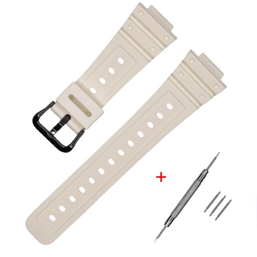 Купити Ремінець Casio accessories для Casio G-Shock DW-5600 B White BK білий полімерний 20 см