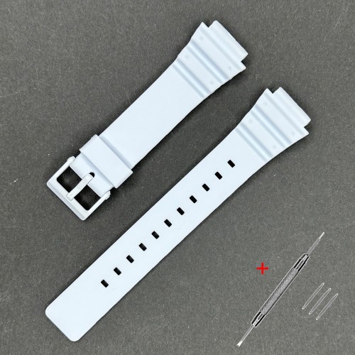 Купити Ремінець для годинника Casio MRW-200H 18mm Snow-White SI Білий Поліуретановий