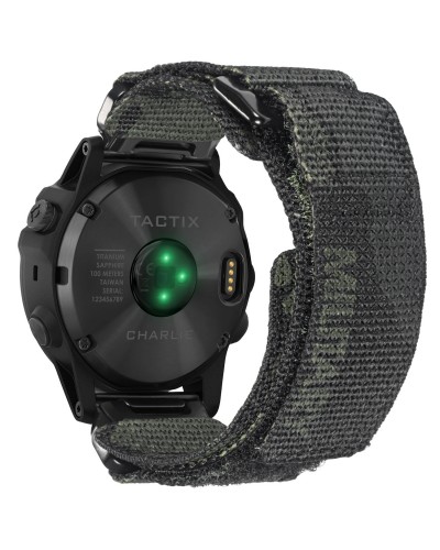 Купити Ремінець для годинника Hemsut HGA131 Military nylon strap with Velcro Garmin Camo Black 20 mm