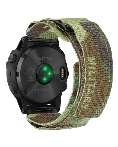Купить Ремінець для годинника Hemsut HGA131 Military nylon strap with Velcro Garmin Camo Green 22 mm