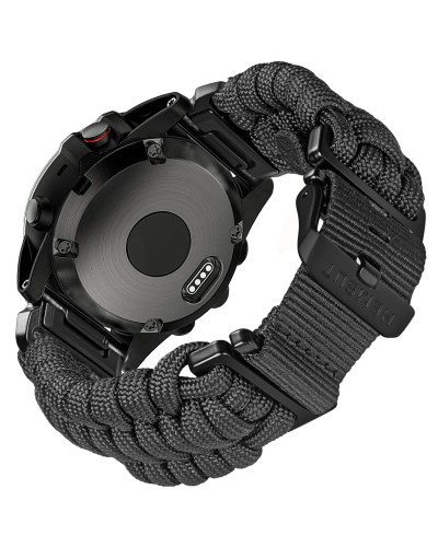 Купити Ремінець для годинника Hemsut HGA145 Rugged Paracord Garmin Black 22 mm