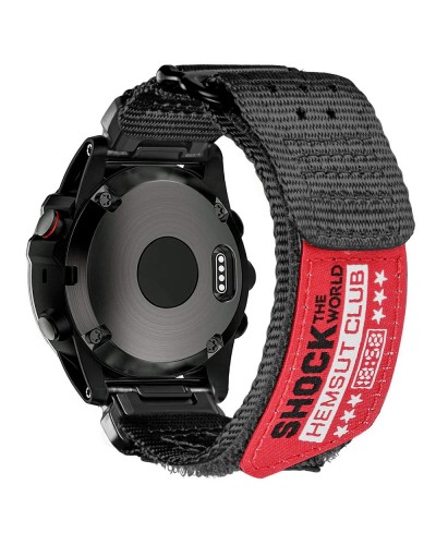 Купити Ремінець для годинника Hemsut HGA142 Shock the world Garmin Black 26 mm