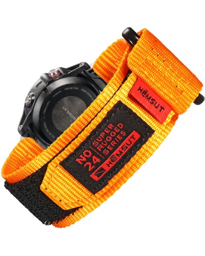 Купить Ремінець для годинника Hemsut HS121 Super Strong Nylon Garmin Orange 22 mm