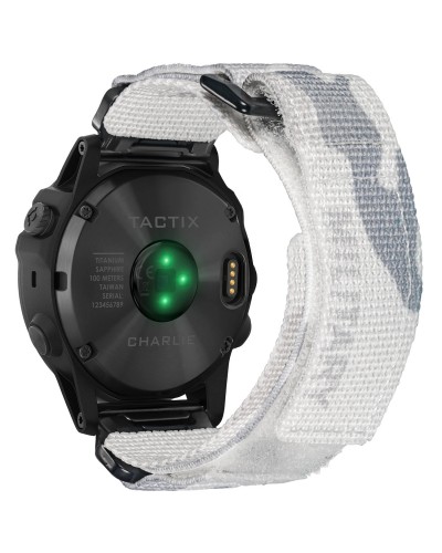 Купить Ремінець для годинника Hemsut HGA131 Military nylon strap with Velcro Garmin Camo White 20 mm