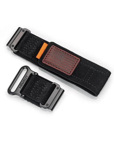 Купить Ремінець для годинника Hemsut HGA143 Suede Leather Garmin Black 22 mm