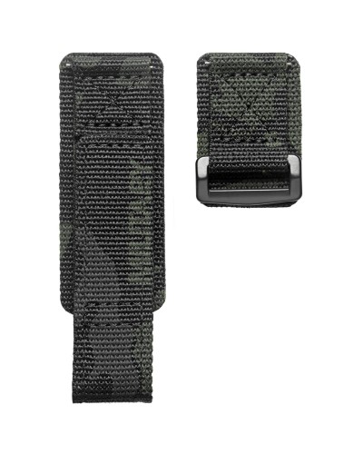 Купить Ремінець для годинника Hemsut HS131 Military nylon Velcro Camo Black 22 mm