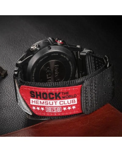 Купить Ремінець для годинника Hemsut HGA142 Shock the world Garmin Black 22 mm