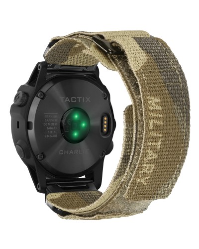 Купить Ремінець для годинника Hemsut HGA131 Military nylon strap with Velcro Garmin Camo Brown 26 mm
