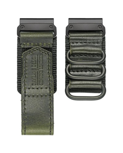 Купить Ремінець для годинника Hemsut HGA137 Mens leather Garmin Green 22 mm