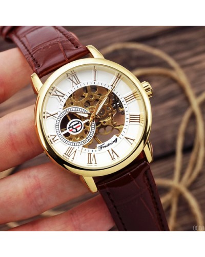 Купити Forsining 8099 Brown-Gold-White