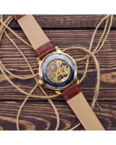 Купити Forsining 8099 Brown-Gold-White