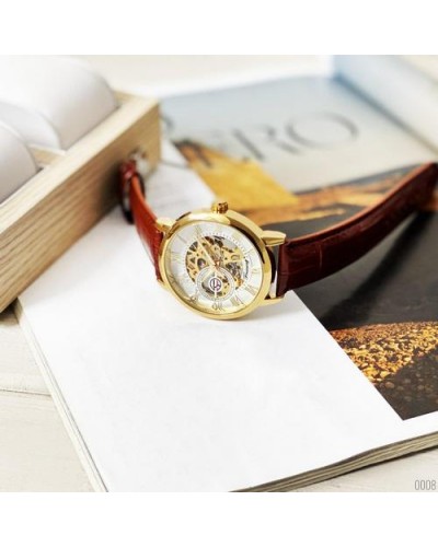 Купити Forsining 8099 Brown-Gold-White