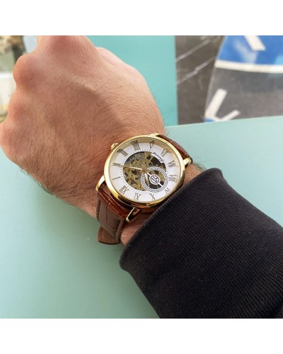 Купити Forsining 8099 Brown-Gold-White