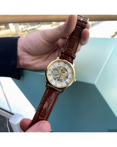 Купити Forsining 8099 Brown-Gold-White