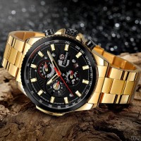 Чоловічий механічний годинник Forsining 6909 Gold-Black з автопідзаводом та календарем
