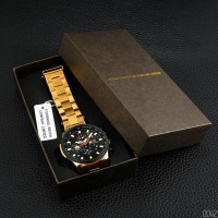 Чоловічий механічний годинник Forsining 6909 Gold-Black з автопідзаводом та календарем