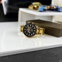 Чоловічий механічний годинник Forsining 6909 Gold-Black з автопідзаводом та календарем