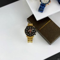 Чоловічий механічний годинник Forsining 6909 Gold-Black з автопідзаводом та календарем