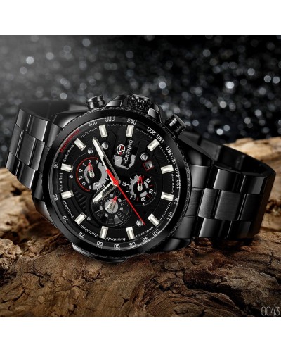 Купити Forsining 6909 All Black-Red