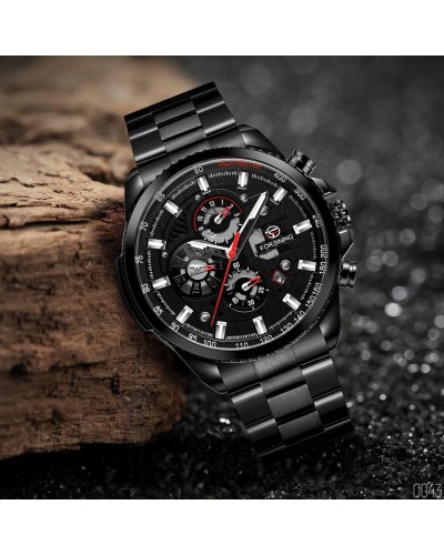 Купити Forsining 6909 All Black-Red