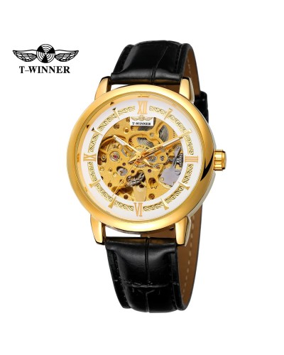 Купити Forsining 8173 Gold-White Leather Купити Forsining 8173 Gold-White Leather