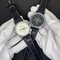 Чоловічий механічний годинник Forsining 6625 Silver-White Leather з автопідзаводом та тахіметром
