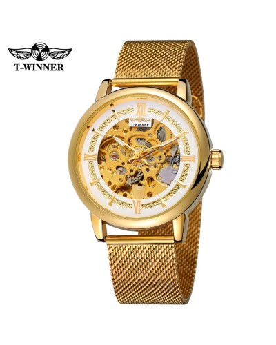 Купити Forsining 8173 Gold-White Mesh Купити Forsining 8173 Gold-White Mesh