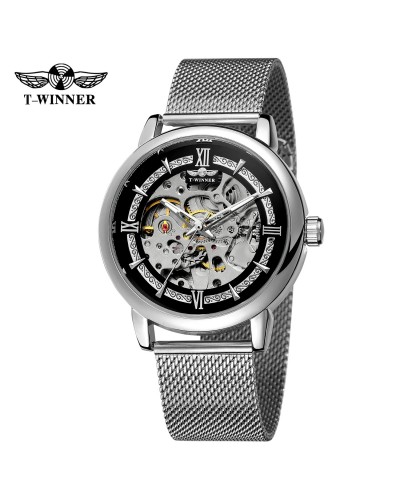 Купить Forsining 8173 Silver-Black Mesh