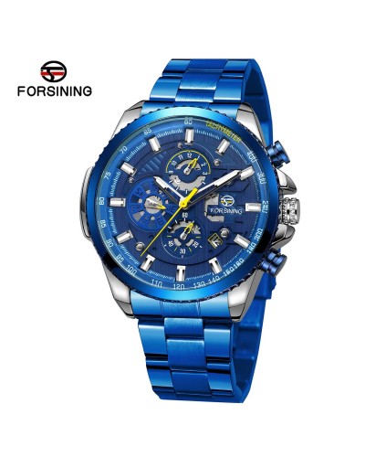 Купить Forsining 6909 Silver-Blue Купить Forsining 6909 Silver-Blue