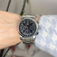Жіночий механічний годинник Forsining 6918 Silver-Black з автопідзаводом та сталевим браслетом