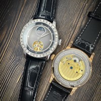 Чоловічий механічний годинник Forsining 8257 Silver-Black з автопідзаводом та шкіряним ремінцем