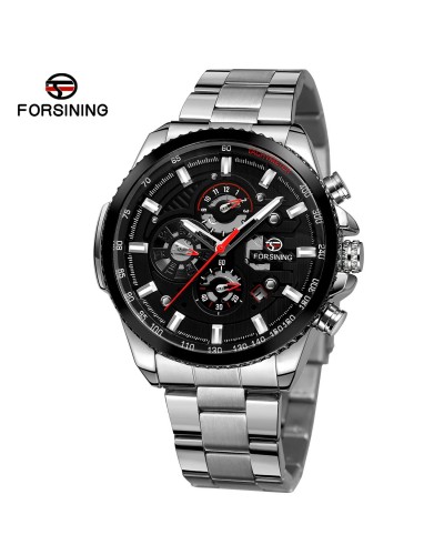 Купити Forsining 6909 Silver-Black-Black Купити Forsining 6909 Silver-Black-Black