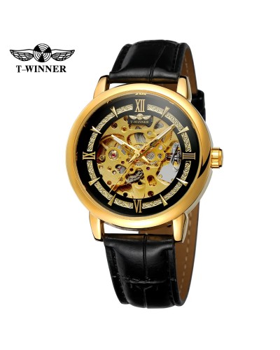 Купити Forsining 8173 Gold-Black Leather Купити Forsining 8173 Gold-Black Leather
