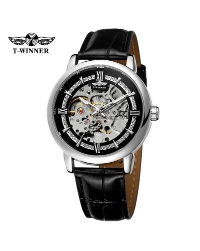 Купити Forsining 8173 Silver-Black Leather Купити Forsining 8173 Silver-Black Leather