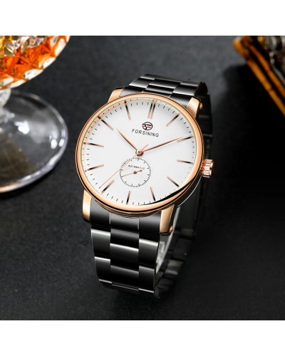 Купити Forsining 8214 Rose Gold-White