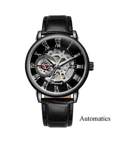Купити Forsining 8099A All Black Leather Купити Forsining 8099A All Black Leather