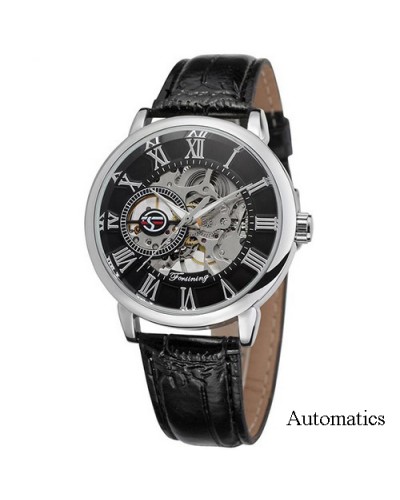 Купити Forsining 8099A Silver-Black Leather Купити Forsining 8099A Silver-Black Leather