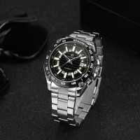 Чоловічий механічний годинник Forsining 8279 Silver-Black з автопідзаводом та сталевим браслетом