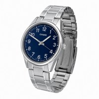 Чоловічий годинник Casio MTP-V005D-2B4 — Класична модель з синім циферблатом та сталевим браслетом
