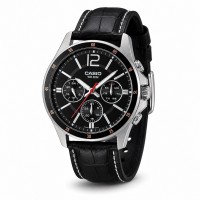 Чоловічий годинник Casio MTP-1374L-1A - Класична модель на шкіряному ремінці з календарем