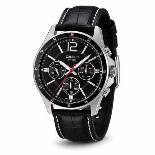 Купити Чоловічий годинник Casio MTP-1374L-1A - Класична модель на шкіряному ремінці з календарем
