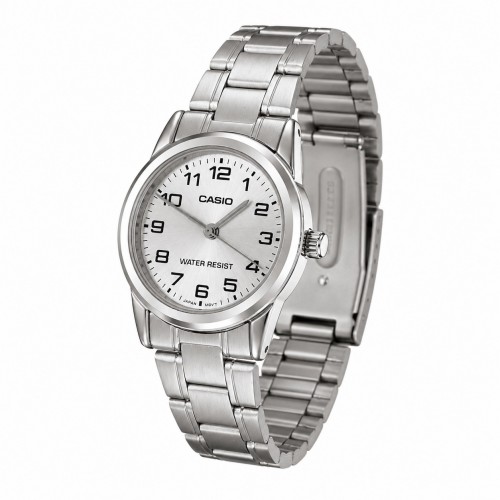 Купити Жіночий годинник Casio LTP-V001D-7B — Класична модель у сріблястому кольорі з мінеральним склом