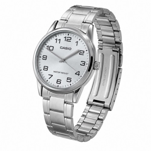 Купити Чоловічий годинник Casio MTP-V001D-7B — класична модель з мінеральним склом та сталевим браслетом