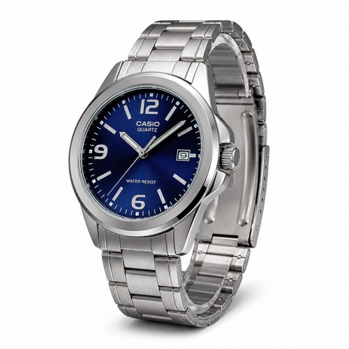 Купити Чоловічий годинник Casio MTP-1215A-2A Classic з синім циферблатом та сталевим браслетом